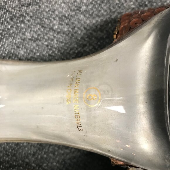 Womens JANTE Size 8 Brown Sequin Slides Heels 4" Platform Pole Dancing Clubwear - Picture 6 of 6